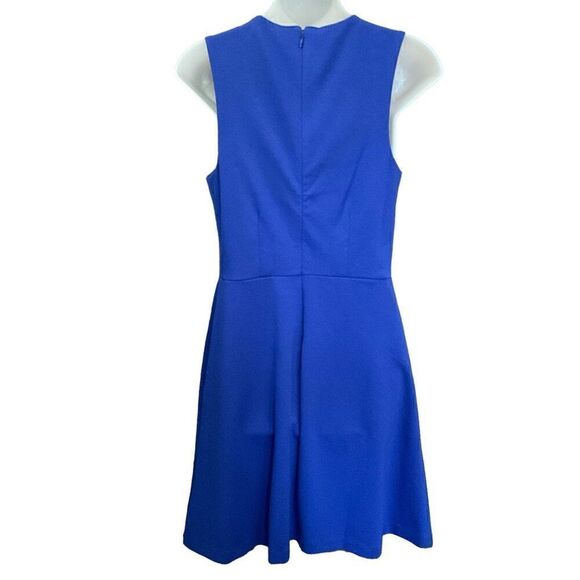 Lark & Ro Sleeveless V-Neck Fit-and-Flare Dress Jumper Blue Size Junior Medium - Picture 2 of 10